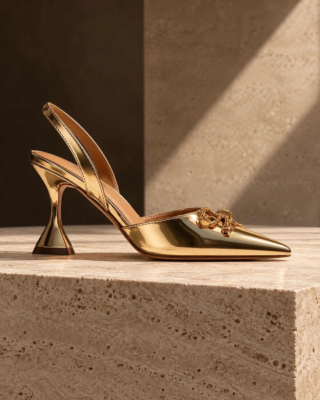 Aurore — Slingback de cuero espejo